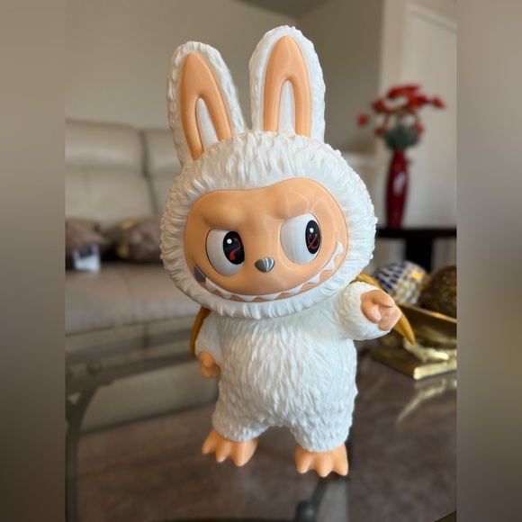 Labubu Other - 3D Printed Adorable White and Cream Labubu Decor.